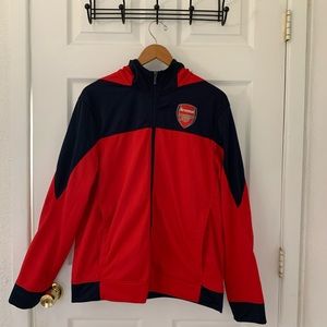 Mens Arsenal Red and Blue Zip Up Hoodie